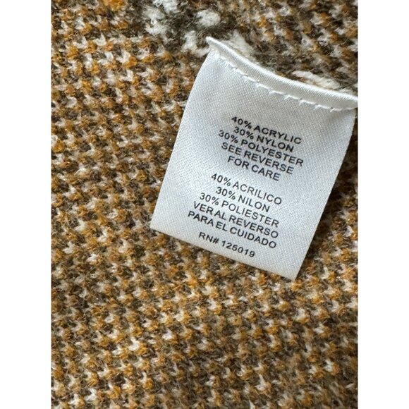 Joseph A. Women's Open Front Long Cardigan Sweater Chocolate Plaid Ribbed Knit 1 - Picture 7 of 7